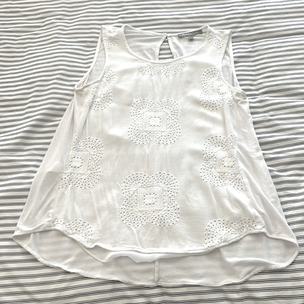 White Tank Top with Detailing